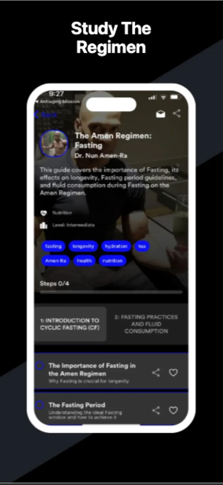A screen from The Amen Regimen, built on Tribed.
